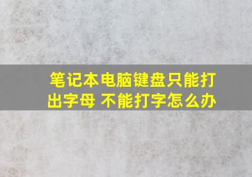 笔记本电脑键盘只能打出字母 不能打字怎么办